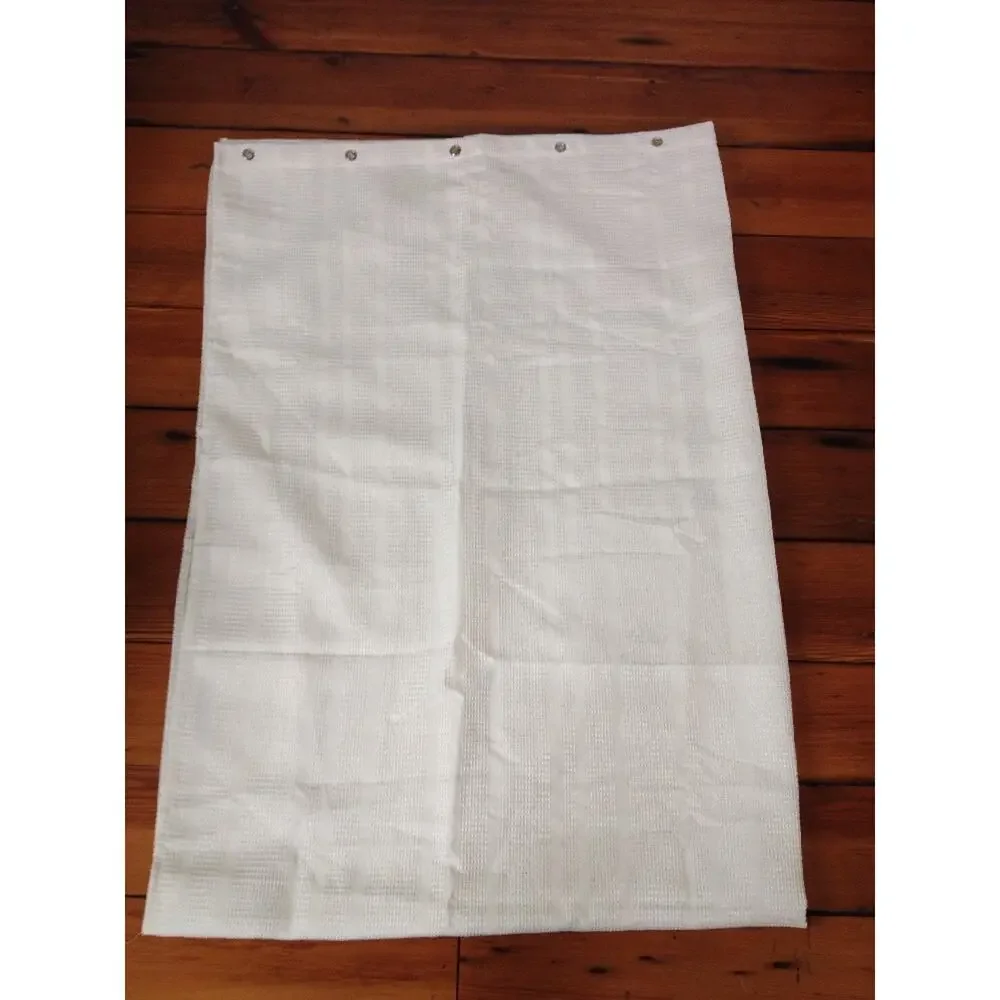 Bright White Waffle Weave Polyester Extra Long Shower Stall Curtain 54